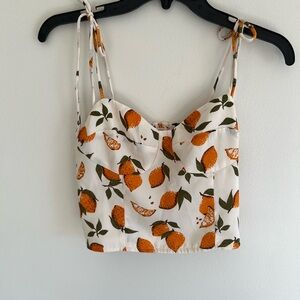 Lemon Bustier Crop Top